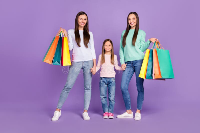 Photo of Charming Sweet Daughters Mom Dressed Casual Sweaters Having ...