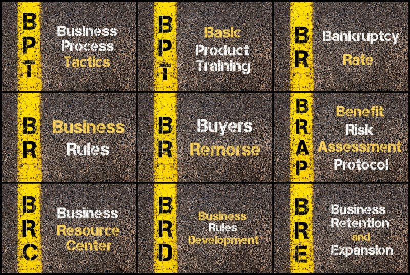 Photo collage of business acronyms