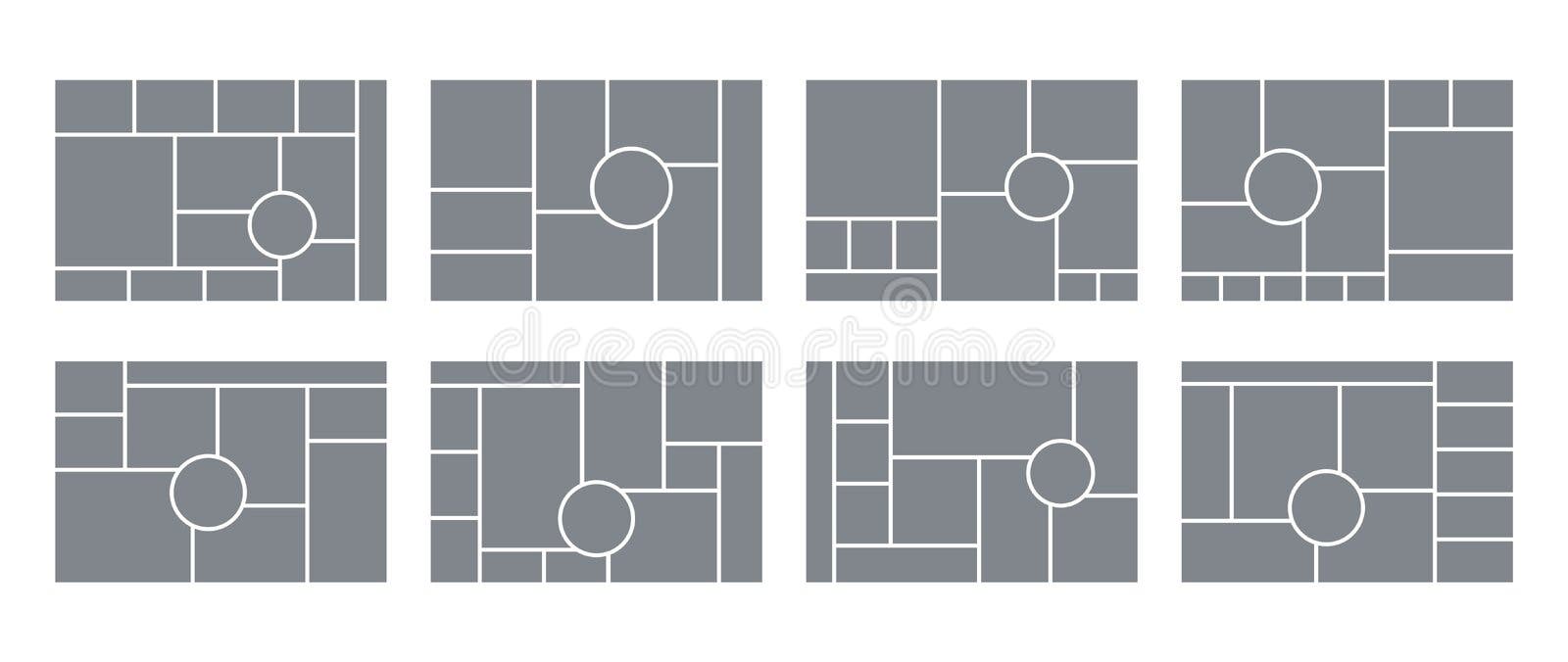 Simple Rectangle Collage Blank Classic Collage Template and Ideas for  Design