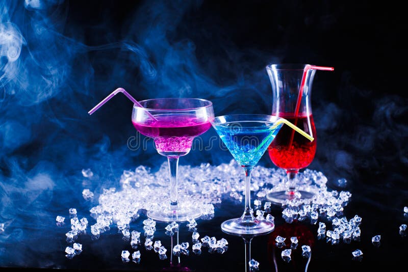 Photo of a Colored Drink with Smoke Stock Image  Image of alcohol