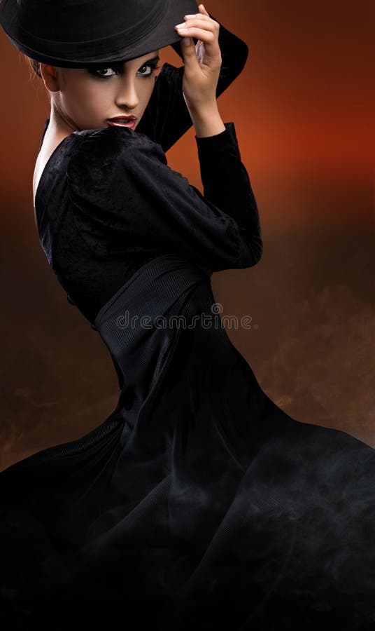 Photo of dancing lady stock image. Image of hairstyle 9981777