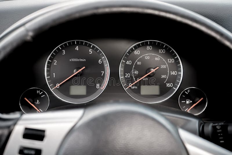 Photo of the dashboard in the car royalty free stock photography