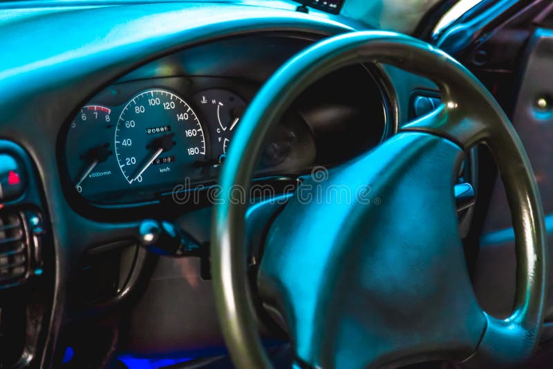Photo of the dashboard in the car royalty free stock image