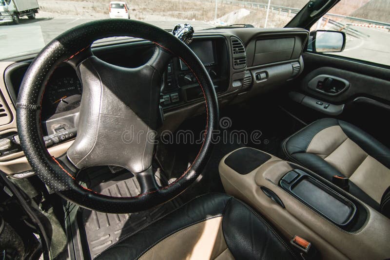 Photo of the dashboard in the car royalty free stock images