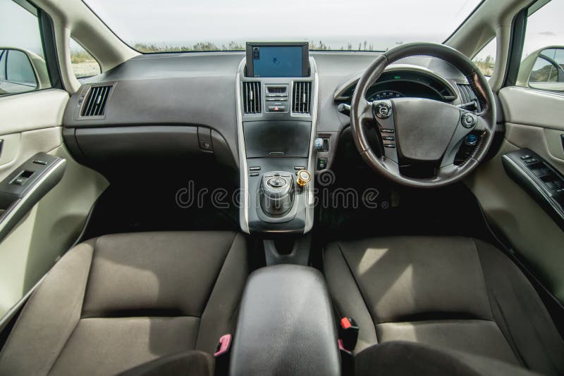 Photo of the dashboard in the car stock photography