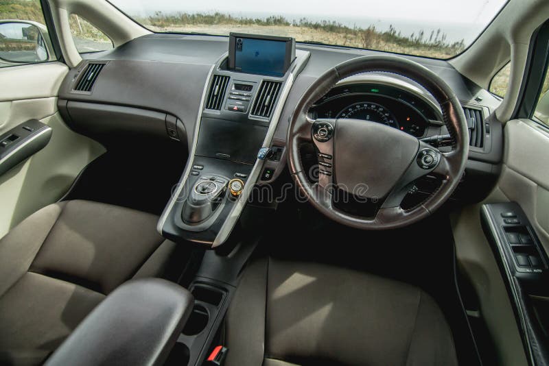 Photo of the dashboard in the car stock image
