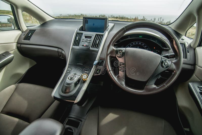 Photo of the dashboard in the car stock photos