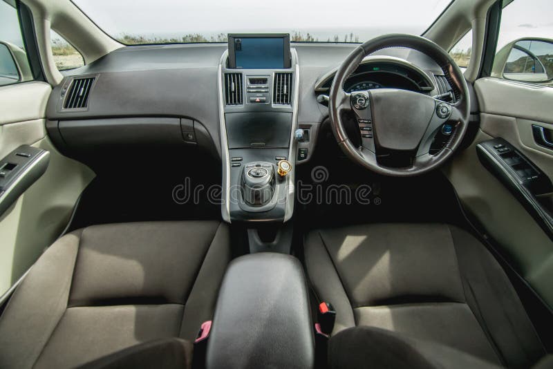 Photo of the dashboard in the car stock images