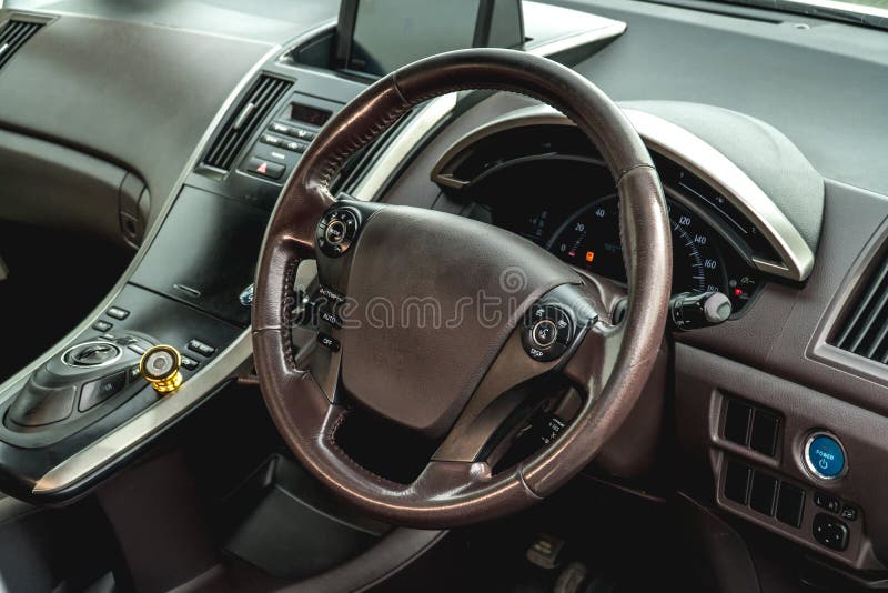 Photo of the dashboard in the car stock photos