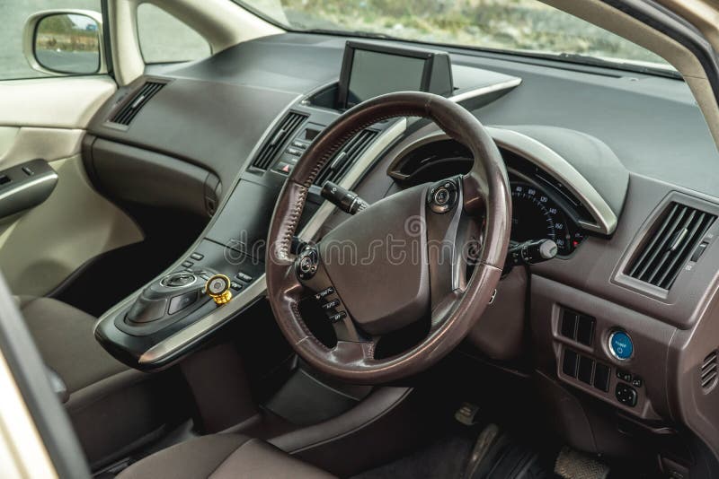 Photo of the dashboard in the car royalty free stock photography