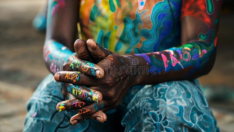Photo de closeup de mains claspérées avec des mots de soutien rendant hommage aux survivants de la torture lors de leur journée in illustration de vecteur