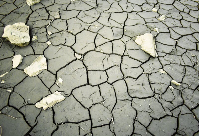 Global Warming Concept Dry Up Cracked Lake Bed Desert Wasteland Western Style royalty free stock photography