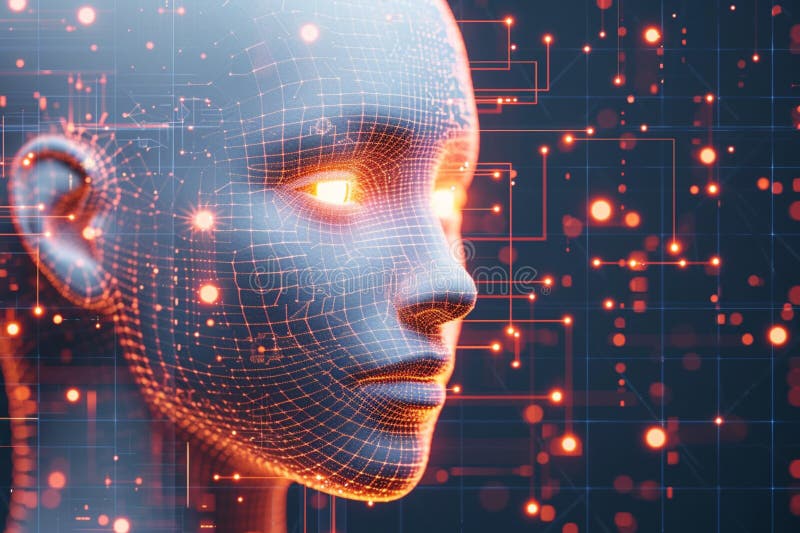 Photo Digital AI backdrop, 3D rendering, emphasizing the artificial intelligence concept vector illustration
