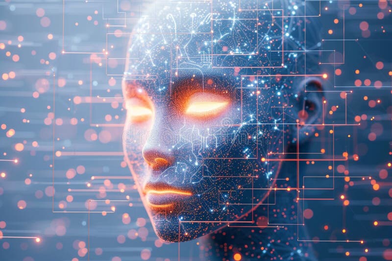 Photo Digital AI backdrop, 3D rendering, emphasizing the artificial intelligence concept Generative AI