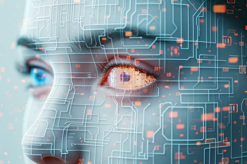 Photo Digital AI backdrop, 3D rendering, emphasizing the artificial intelligence concept stock illustration