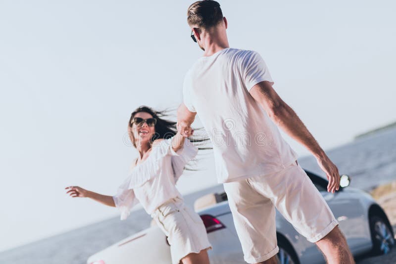 dancing outside the car