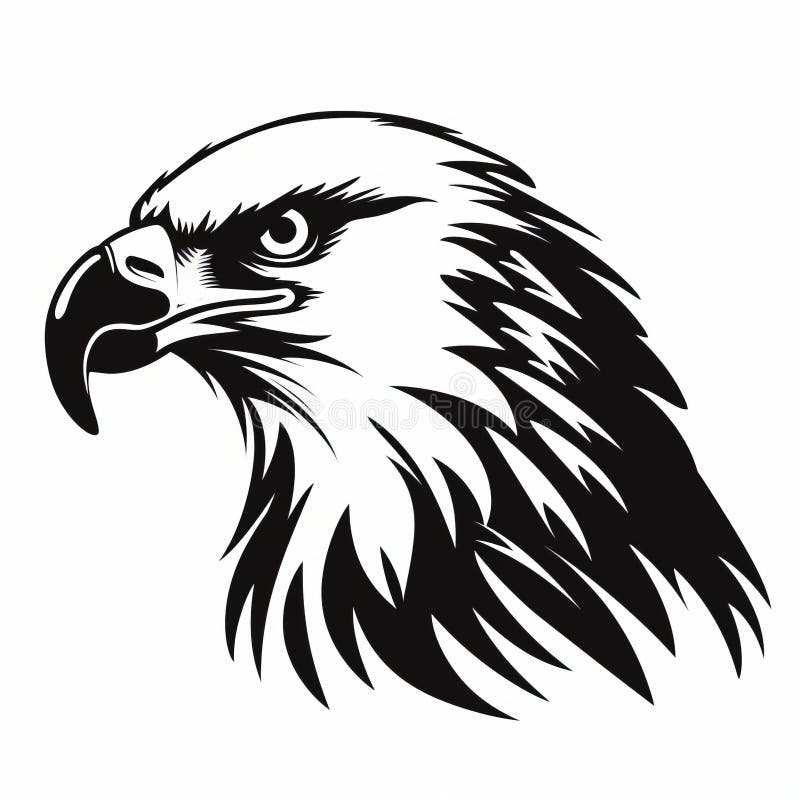 Majestic Bald Eagle Head Vector - Stenciled Iconography Art Stock ...