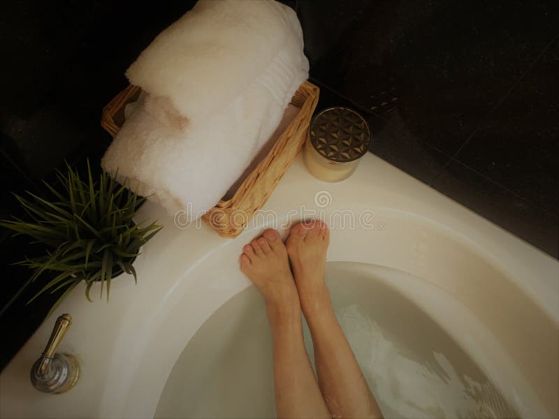 Photo Of Female Leg During Bath Stock Image Image Of Skin Home