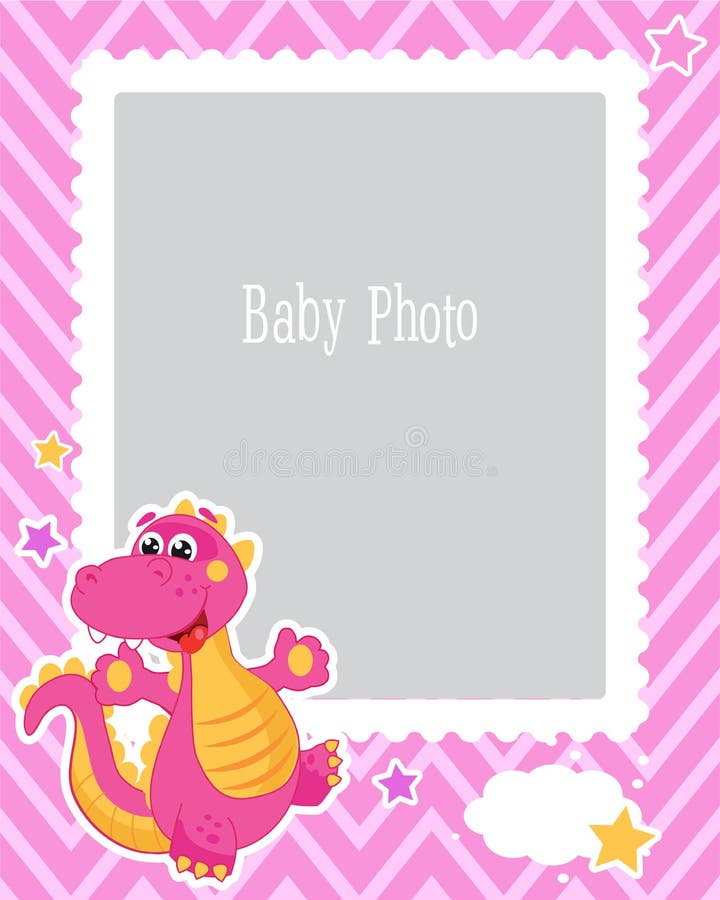 Template for Baby S Photo Album Stock Vector - Illustration of crescent ...