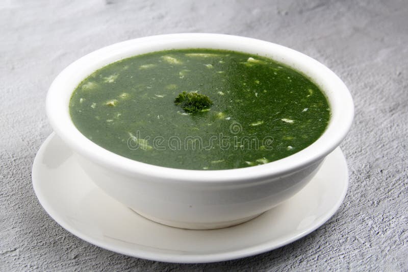 Freshly Cooked Chinese Food Spinach Soup Stock Image - Image of
