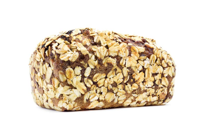 A Photo of the Healthy Cereal Rye Bread Isolated on White. Stock Image