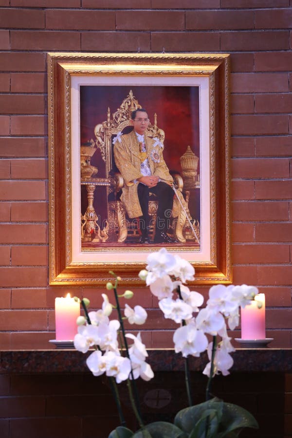 A photo of King RamaIX with candles. royalty free stock images A photo of King RamaIX with candles. royalty free stock images
