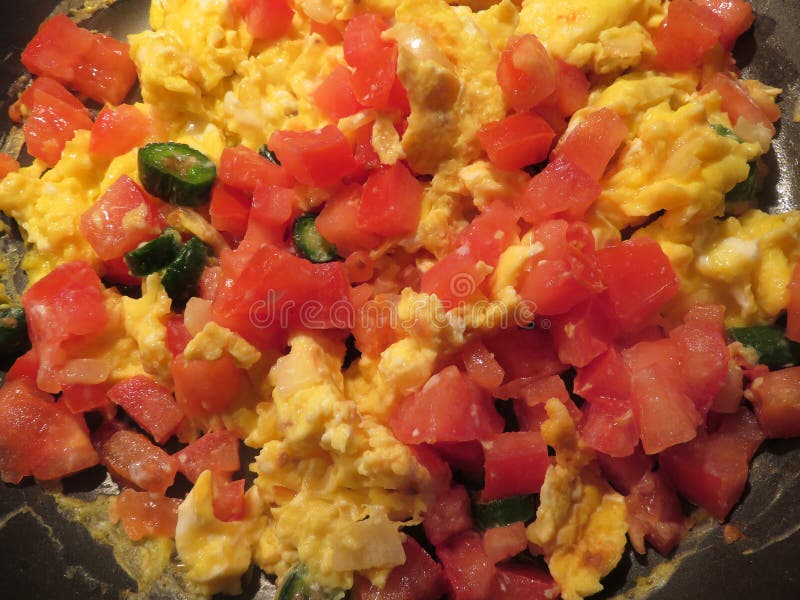 Mexican Style Eggs for Breakfast Stock Photo - Image of tomato, food