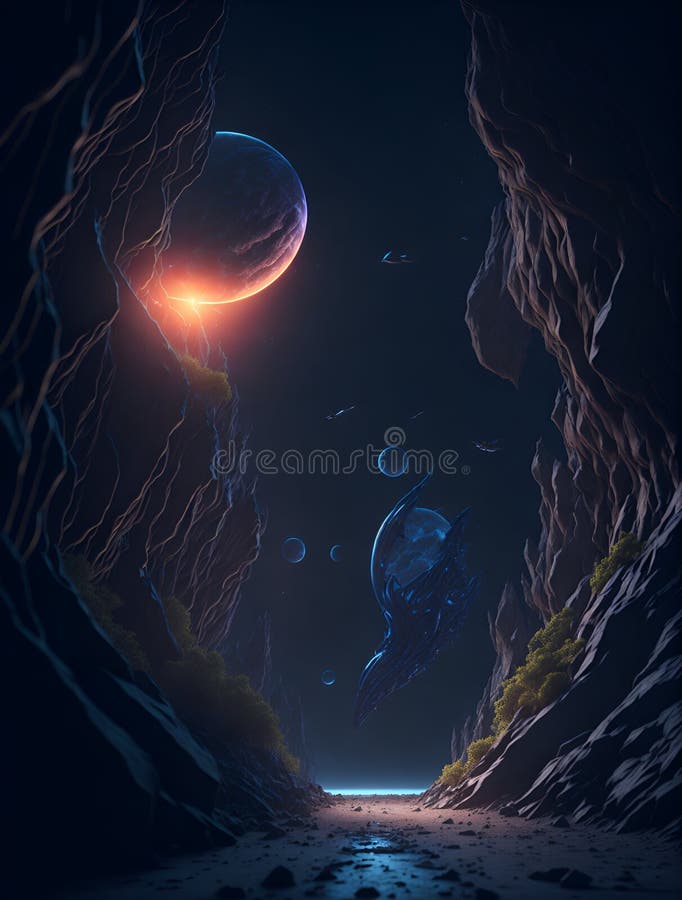 A mysterious tunnel with a glimmer of light at the end vector illustration.