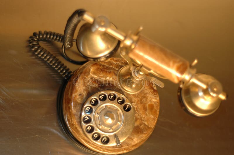 Photo old gold telephone