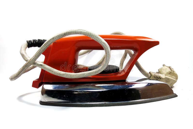 Photo of orange and silver electric iron stock illustration