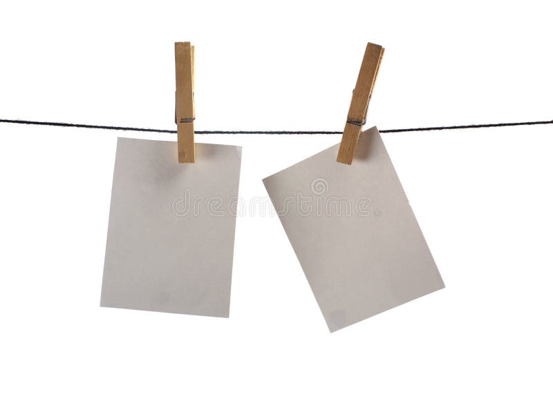 Photo Paper Hanging On Pins Stock Photo Image of insert, paper 13775392
