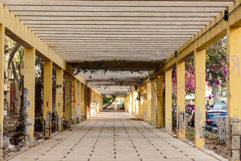 Photo Picture Image of an abandoned resort ruins tunnel gallery in Las Galletas Tenerife Canary Islands stock photography Photo Picture Image of an abandoned resort ruins tunnel gallery in Las Galletas Tenerife Canary Islands stock photography