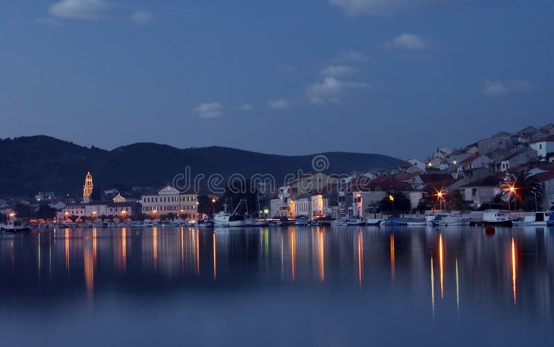 Photo of the port in late twilight