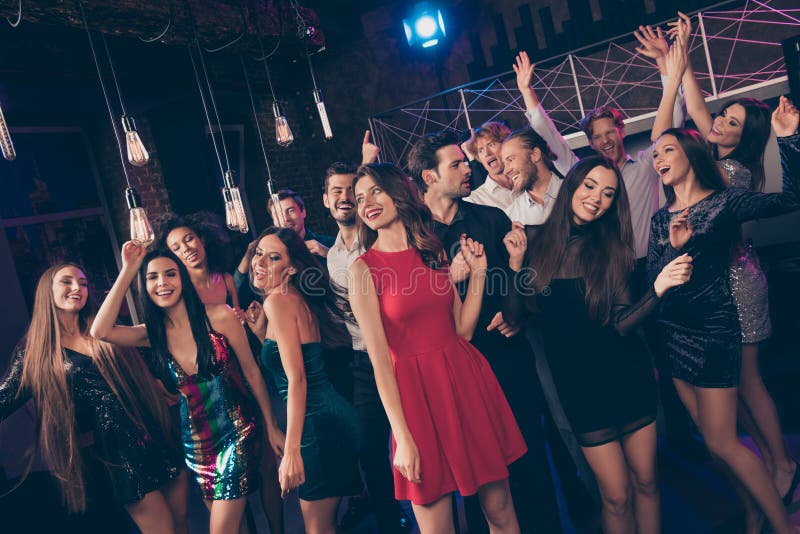 Photo Portrait of Cool People Dancing at New Year Party Stock Image ...