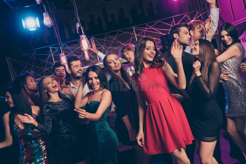 Photo Portrait of Happy People Dancing in the Nightclub Stock Photo ...