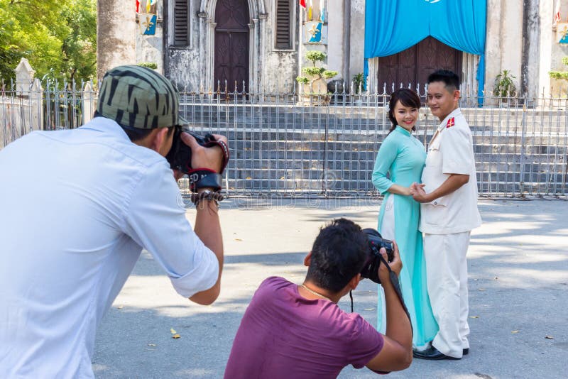 Photo shooting at the wedding in Hanoi, Vietnam royalty free stock photos Photo shooting at the wedding in Hanoi, Vietnam royalty free stock photos