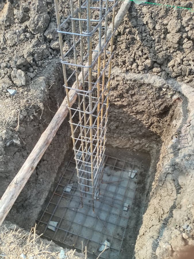 This Photo Shows the Construction Footing of the House Stock Photo