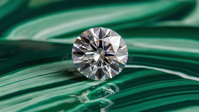 This photo \'Sparkling Diamond on Green Mineral\' vector illustration