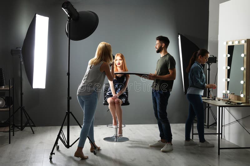 Photo Studio With Professional Equipment Stock Photo Image Of Light
