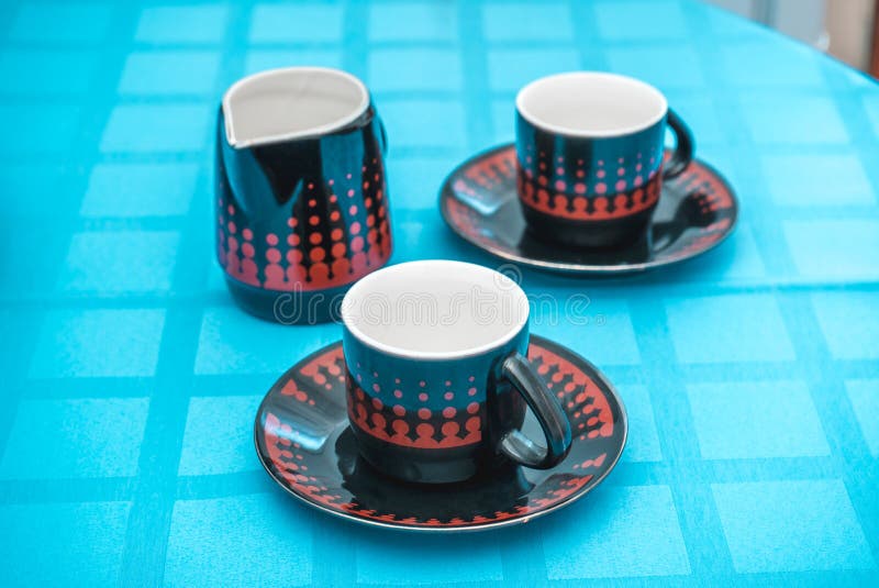 Photo of a table with the circles standing stock photography