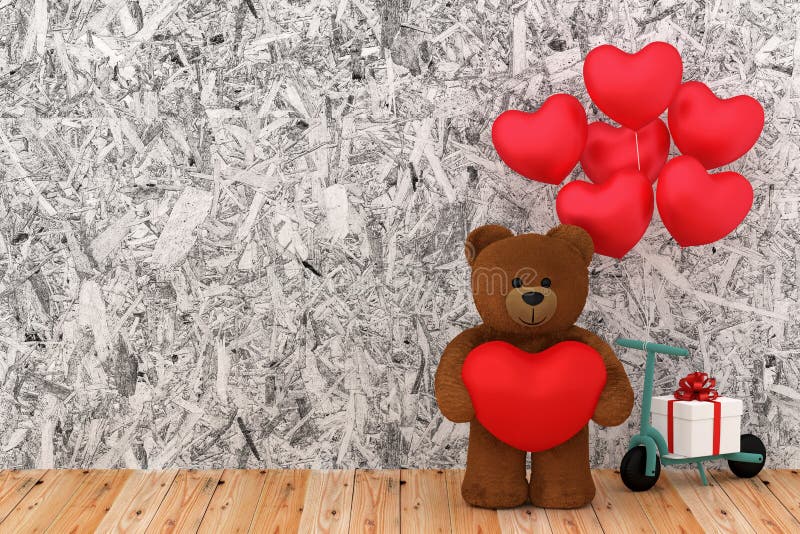 Teddy bear holding balloon heart sharp royalty free illustration Teddy bear holding balloon heart sharp royalty free illustration