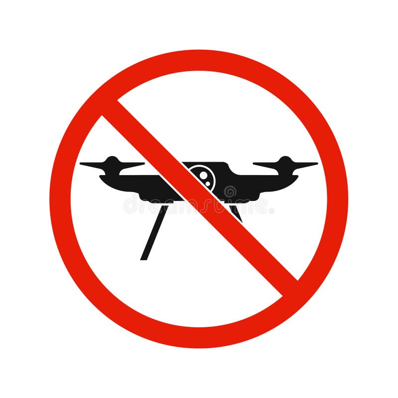 Photo and video drone icon. Drone with action camera. Prohibition sign. Drone sign, symbol. Vector vector illustration