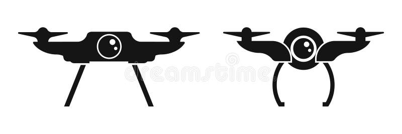 Photo and video drone icon. Drone with action camera. Drone sign, symbol. Vector vector illustration