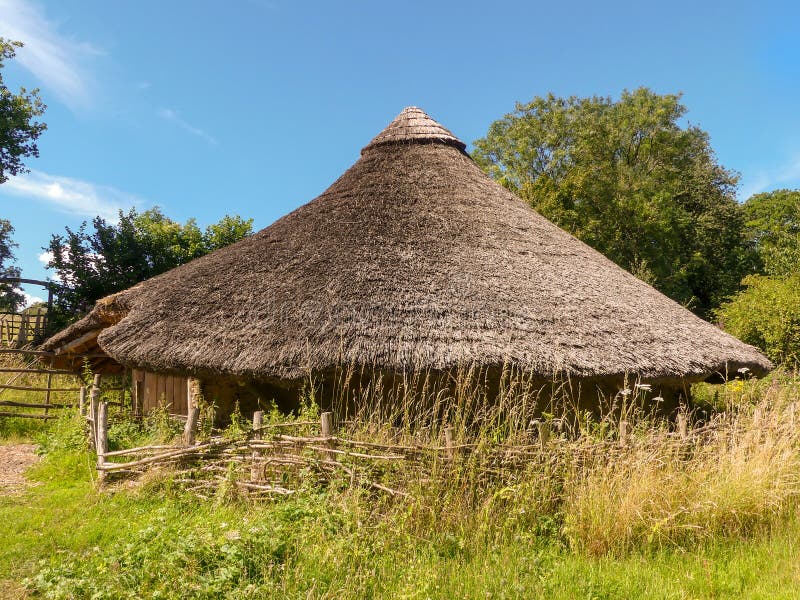 Replica Iron Age roundhouse constructed in the 1990s at the Chiltern Open Air Museum