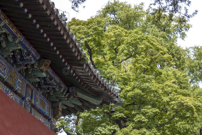 A close shot of building roof of Tanzhe Temple,Beijing