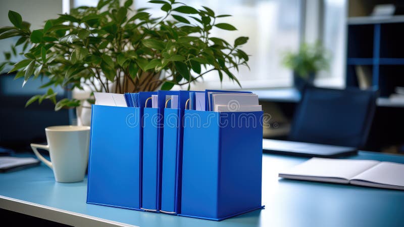 Photograph blue file folder stock illustration