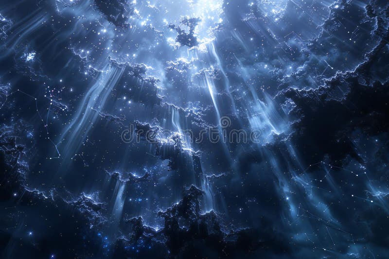 Photograph showcasing star clusters and galaxy's in the inner space wallpapers stock illustration