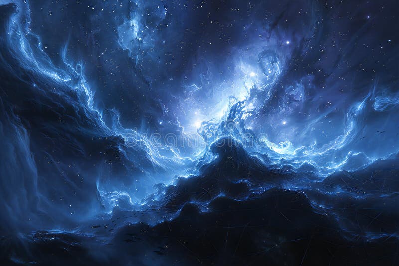 Photograph showcasing star clusters and galaxy's in the inner space wallpapers stock illustration