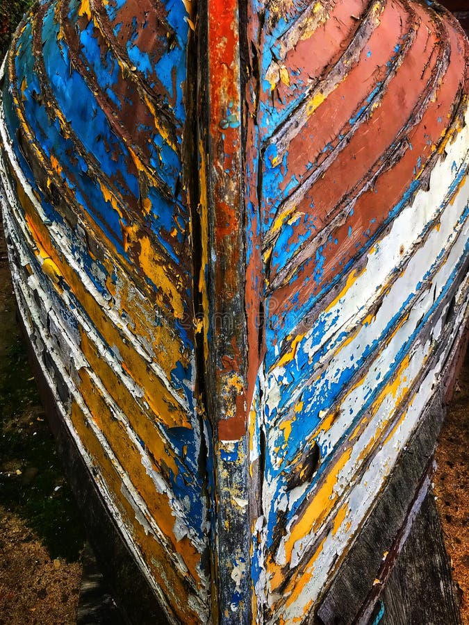 Underside of Old Boat with Peeling Paint Stock Image Image of boat