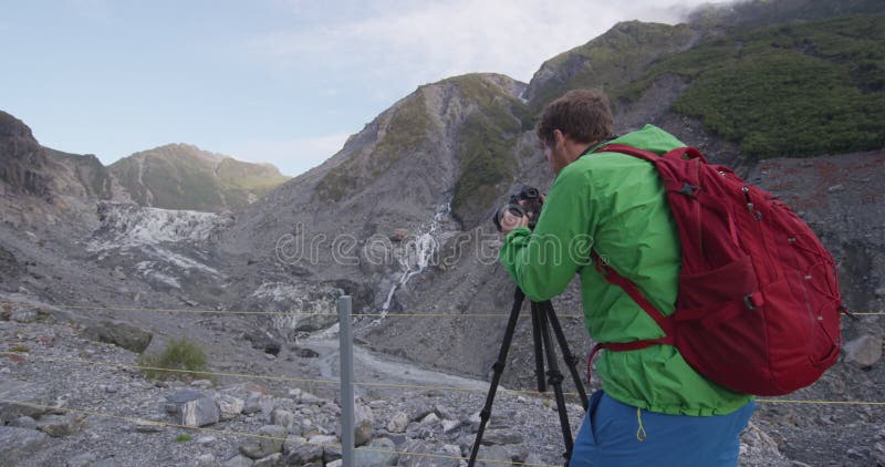 Photographe et prend des photos de Franz Josef Glacier en Nouvelle-Zélande, île du sud